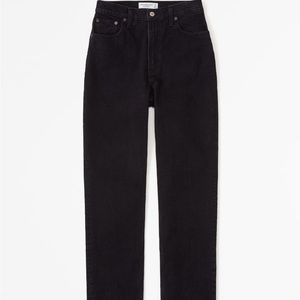 Abercrombie Curve Love Ultra High Rise 90’s Straight Leg Jean - Black